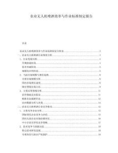 農業無人機噴灑效率與作業標準制定報告