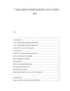 干電池正極材料市場(chǎng)稀缺資源獲取與技術(shù)方案優(yōu)化報(bào)告