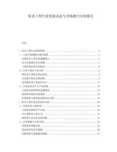 防水工程行業(yè)發(fā)展動態(tài)與市場潛力分析報告