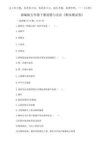 2025年部編版五年級(jí)下冊(cè)道德與法治《期末測(cè)試卷》含完整答案（典優(yōu)）