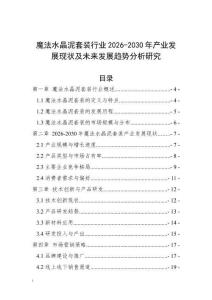 魔法水晶泥套裝行業2026-2030年產業發展現狀及未來發展趨勢分析研究
