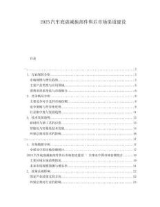2025汽車底盤減振部件售后市場渠道建設(shè)