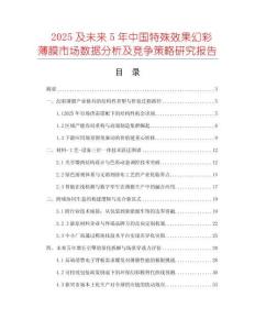 2025及未來5年中國特殊效果幻彩薄膜市場數(shù)據(jù)分析及競爭策略研究報告