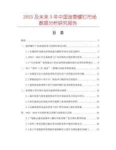 2025及未來5年中國漲管螺釘市場數(shù)據(jù)分析研究報告