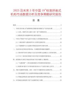 2025及未來5年中國(guó)19_標(biāo)準(zhǔn)拼裝式機(jī)柜市場(chǎng)數(shù)據(jù)分析及競(jìng)爭(zhēng)策略研究報(bào)告