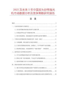 2025及未來(lái)5年中國(guó)雙頭砂帶拋光機(jī)市場(chǎng)數(shù)據(jù)分析及競(jìng)爭(zhēng)策略研究報(bào)告