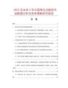 2025及未來(lái)5年中國(guó)等壓式割炬市場(chǎng)數(shù)據(jù)分析及競(jìng)爭(zhēng)策略研究報(bào)告