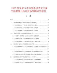2025及未來5年中國手投式滅火彈市場數據分析及競爭策略研究報告