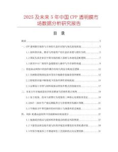 2025及未來5年中國CPP透明膜市場數(shù)據(jù)分析研究報告
