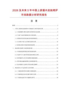 2026及未來5年中國上排煙木炭燒烤爐市場數(shù)據(jù)分析研究報告