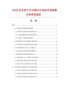 2026及未來(lái)5年中國(guó)樂東蟲敵市場(chǎng)數(shù)據(jù)分析研究報(bào)告