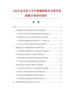 2025及未來5年中國越野板夾支架市場數(shù)據(jù)分析研究報告