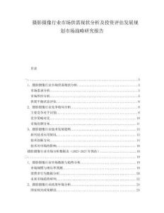 攝影攝像行業(yè)市場(chǎng)供需現(xiàn)狀分析及投資評(píng)估發(fā)展規(guī)劃市場(chǎng)戰(zhàn)略研究報(bào)告