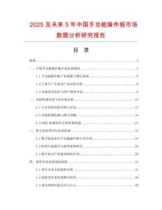 2025及未來5年中國手功能操作板市場數(shù)據(jù)分析研究報告
