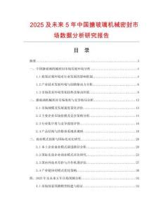 2025及未來5年中國搪玻璃機(jī)械密封市場數(shù)據(jù)分析研究報告
