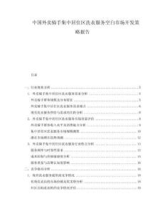 中國外賣騎手集中居住區(qū)洗衣服務(wù)空白市場開發(fā)策略報告