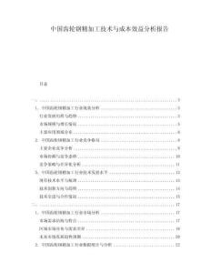 中國(guó)齒輪鋼精加工技術(shù)與成本效益分析報(bào)告