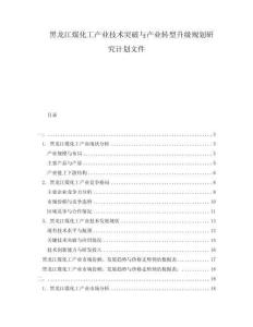 黑龍江煤化工產業(yè)技術突破與產業(yè)轉型升級規(guī)劃研究計劃文件