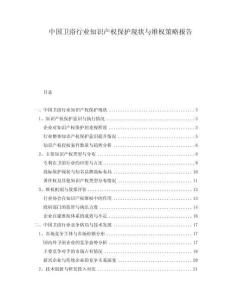 中國衛(wèi)浴行業(yè)知識產(chǎn)權(quán)保護(hù)現(xiàn)狀與維權(quán)策略報告