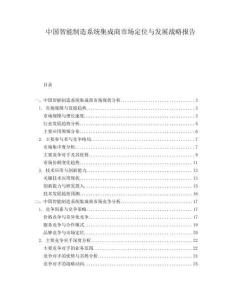 中國智能制造系統集成商市場定位與發展戰略報告