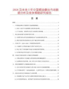 2026及未來5年中國焗油摩絲市場數據分析及競爭策略研究報告