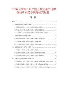 2026及未來5年中國工具掛架市場數據分析及競爭策略研究報告