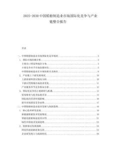2025-2030中國船舶制造業市場國際化競爭與產業鏈整合報告