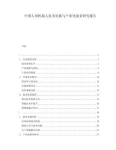 中國人形機器人技術(shù)突破與產(chǎn)業(yè)化前景研究報告