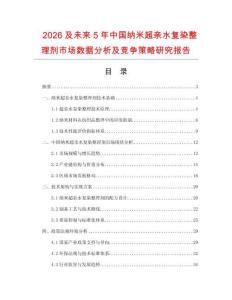 2026及未來5年中國納米超親水復(fù)染整理劑市場(chǎng)數(shù)據(jù)分析及競(jìng)爭(zhēng)策略研究報(bào)告