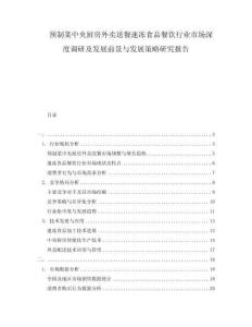 預(yù)制菜中央廚房外賣送餐速凍食品餐飲行業(yè)市場深度調(diào)研及發(fā)展前景與發(fā)展策略研究報告