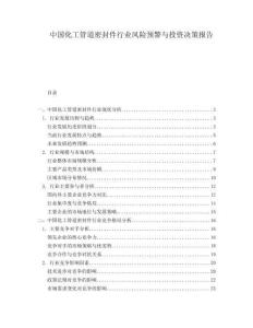 中國化工管道密封件行業風險預警與投資決策報告