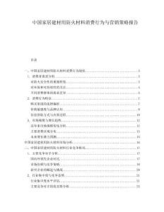 中國家居建材用防火材料消費行為與營銷策略報告