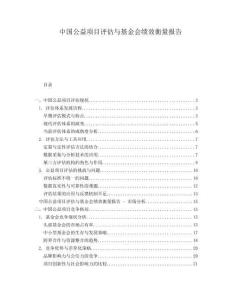 中國公益項(xiàng)目評(píng)估與基金會(huì)績效衡量報(bào)告