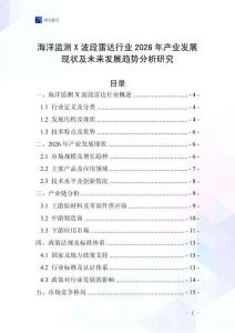 海洋監(jiān)測(cè)X波段雷達(dá)行業(yè)2026年產(chǎn)業(yè)發(fā)展現(xiàn)狀及未來發(fā)展趨勢(shì)分析研究