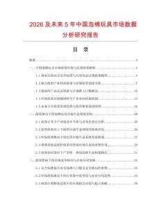 2026及未來5年中國泡棉玩具市場數據分析研究報告