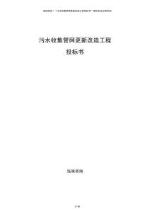 污水收集管網更新改造工程投標書