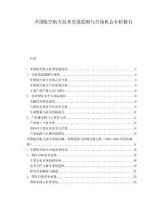 中國航空航天技術(shù)發(fā)展趨勢與市場機會分析報告