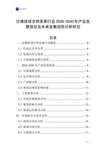 沙灘排球全明星賽行業(yè)2026-2030年產(chǎn)業(yè)發(fā)展現(xiàn)狀及未來發(fā)展趨勢分析研究