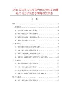 2026及未來(lái)5年中國(guó)六角頭鉸制孔用螺栓市場(chǎng)分析及競(jìng)爭(zhēng)策略研究報(bào)告