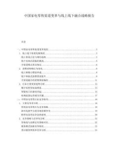 中國家電零售渠道變革與線上線下融合戰(zhàn)略報告