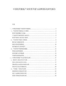 中國紡織服裝產業轉型升級與品牌國際化研究報告