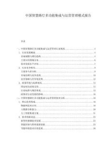 中國智慧路燈多功能集成與運營管理模式報告