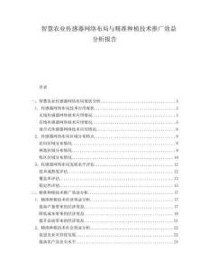 智慧農業傳感器網絡布局與精準種植技術推廣效益分析報告