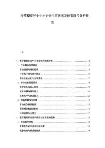 麥芽糖漿行業(yè)中小企業(yè)生存狀況及轉(zhuǎn)型路徑分析報告