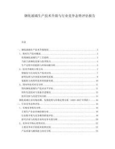 鋼化玻璃生產技術升級與行業競爭態勢評估報告