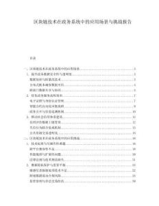 區(qū)塊鏈技術(shù)在政務系統(tǒng)中的應用場景與挑戰(zhàn)報告