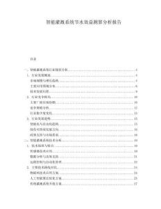 智能灌溉系統節水效益測算分析報告