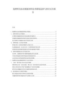 氫燃料電池雙極板材料技術路線選擇與供應安全報告