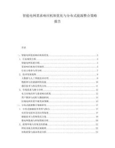 智能電網需求響應機制優化與分布式能源整合策略報告