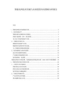 智能電網技術突破與未來投資布局策略分析報告